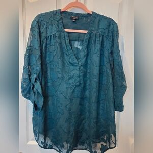 Torrid Evergreen Harper Textured Blouse